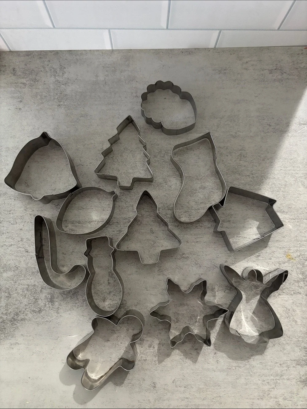 Metal Holiday Cookie Cutter Set - Silver Stainless Steel